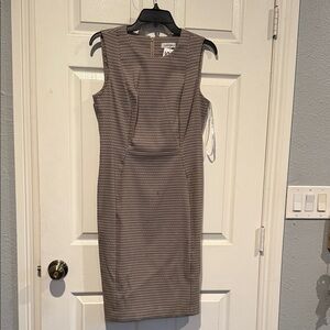 Calvin Klein Black and White Patterned Midi Dress